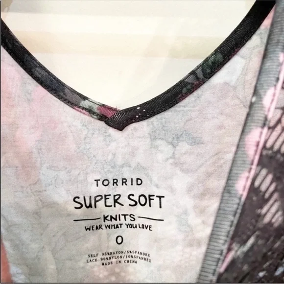 NWOT Torrid Super Soft Floral Lace Long Sleeve A Line Dress 0X - Picture 4 of 4